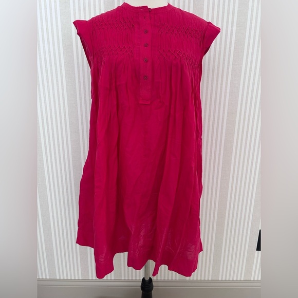 NWT Madewell Embroidered Pleated Mini Dress Women’s Size Small Watermelon Color - Picture 5 of 10